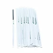 Paie biodegradabile PLA negre drepte, ambalate individual, 240x8 mm, 250 bucati/set