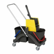 Carucior profesional cu storcator, 2 galeti x 17 L, Aquva, Vermop