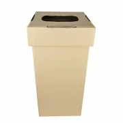 Cos de gunoi din carton cu capac, orificiu dreptunghiular, 250X250X560H