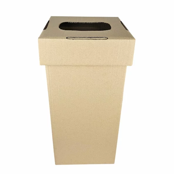 Cos de gunoi din carton cu capac, orificiu dreptunghiular, 250X250X560H