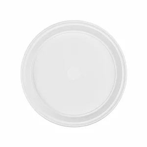 Farfurii plastic 22 cm, albe, 100 bucati/set