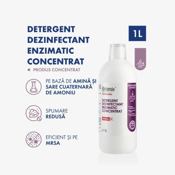 Detergent dezinfectant enzimatic concentrat, 1 L, Klintensiv