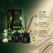 Odorizant de camera cu betisoare Aroma Home, White Blossom, gama Black, 100ml