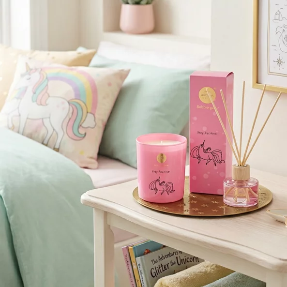 Odorizant de camera cu betisoare Aroma Home, Bubblegum, gama Stay Positive, 50ml