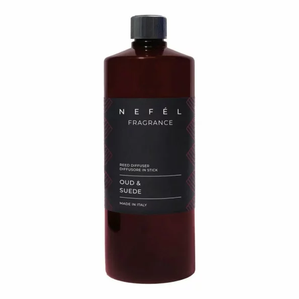 Rezerva odorizant de camera cu betisoare Nefel, Oud &amp; Piele intoarsa, 1L