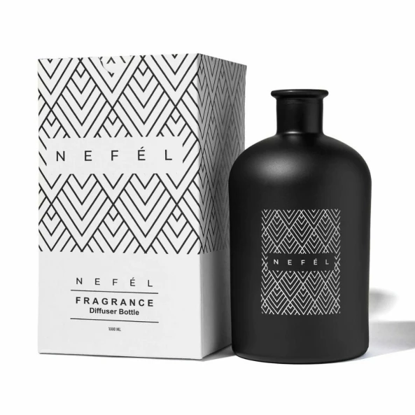 Sticla pentru odorizant de camera cu betisoare, Nefel, negru mat, 1L