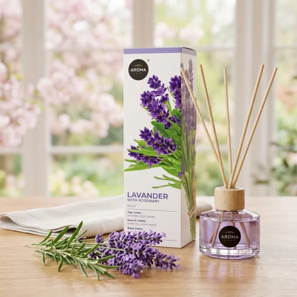 Odorizant de camera cu betisoare Aroma Home, Lavanda si Rozmarin, 50ml