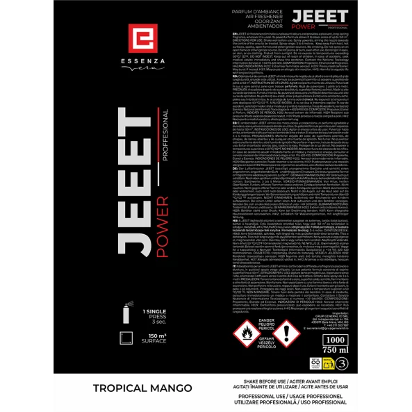 Odorizant camera Tropical Mango, parfum gourmand fructat, eSSenza Vera JEEET, 750ml