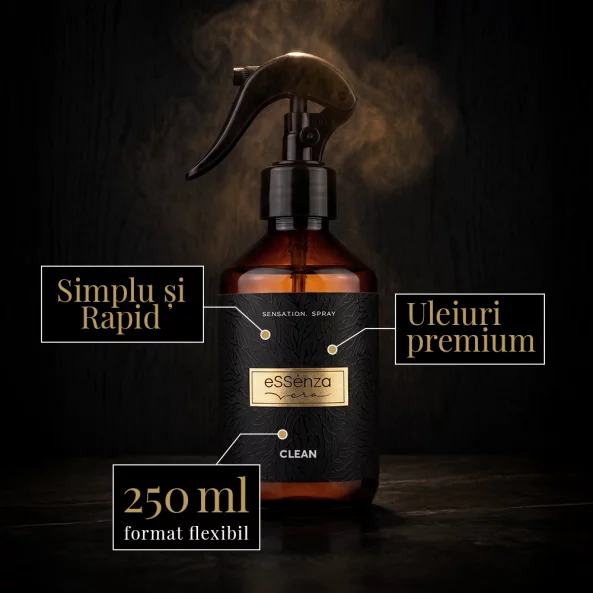 Odorizant camera Clean, parfum floral proaspat, eSSenza Vera Sensation, 250ml