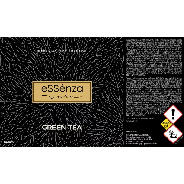 Odorizant camera Green Tea, parfum citric aromatic, eSSenza Vera Nebulization Premium, 1L