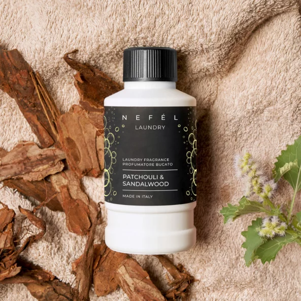 Parfum de rufe Nefel, Paciuli &amp; Lemn de santal, 250ml