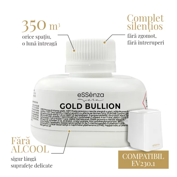 Rezerva difuzor odorizant camera Gold Bullion, parfum oriental, eSSenza Vera Diffuser, 100ml