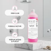 Solutie anticalcar baie, elimina calcar, ciment, gips si rugina, HAAAS Rugicalc, 1 L