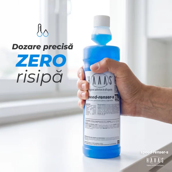 Solutie geamuri, oglinzi si suprafete vitrate, super-concentrata, antistatica, HAAAS Speed-Renser-S, 1 L