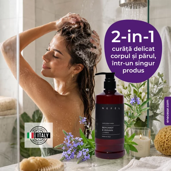 Gel de dus si par hotelier Nefel, Bergamot &amp; Vervain, 480ml