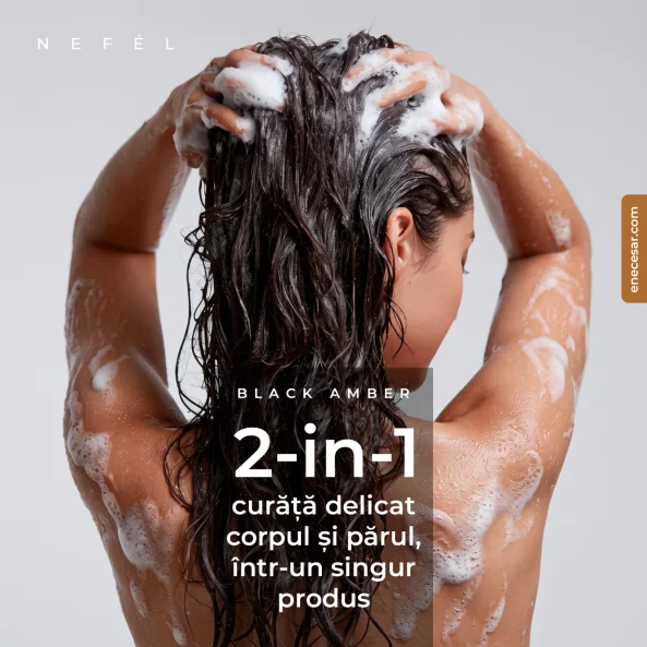 Gel de dus si par hotelier Nefel, Black Amber, 480ml