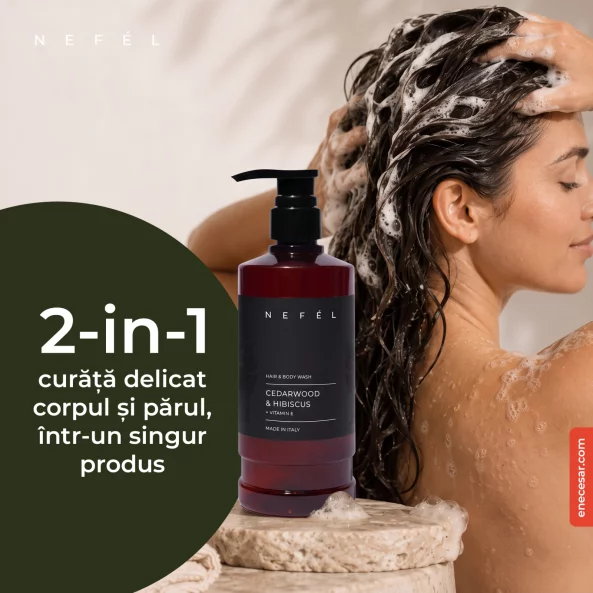 Gel de dus si par hotelier Nefel, Cedarwood &amp; Hibiscus, 480ml