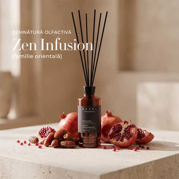 Odorizant camera cu betisoare Nefel Date &amp; Pomegranate, parfum oriental, 480 ml