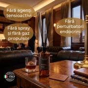 Odorizant camera cu betisoare Nefel Tobacco &amp; Whisky, parfum lemnos, 480 ml