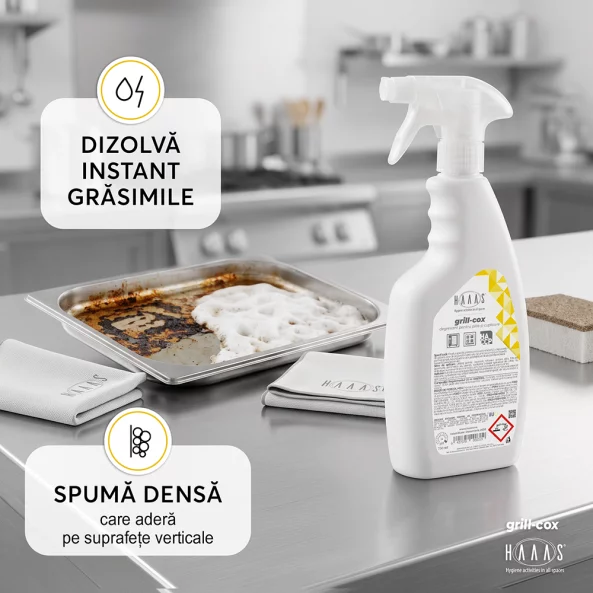 Degresant plite, cuptoare, gratare si friteuze, inlatura grasimile arse, HAAAS Grill-Cox, 750 ml