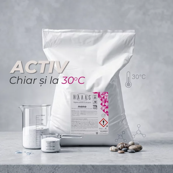 Detergent rufe pudra pentru masina de spalat, HAAAS Nano, 20 Kg