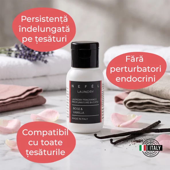 Parfum de rufe concentrat Nefel Rose &amp; Vanilla, 50ml