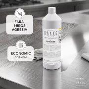 Solutie curatat inox, regenereaza si revitalizeaza, elimina rugina, pete acizi si urme sudura, HAAAS Revinox, 1 L