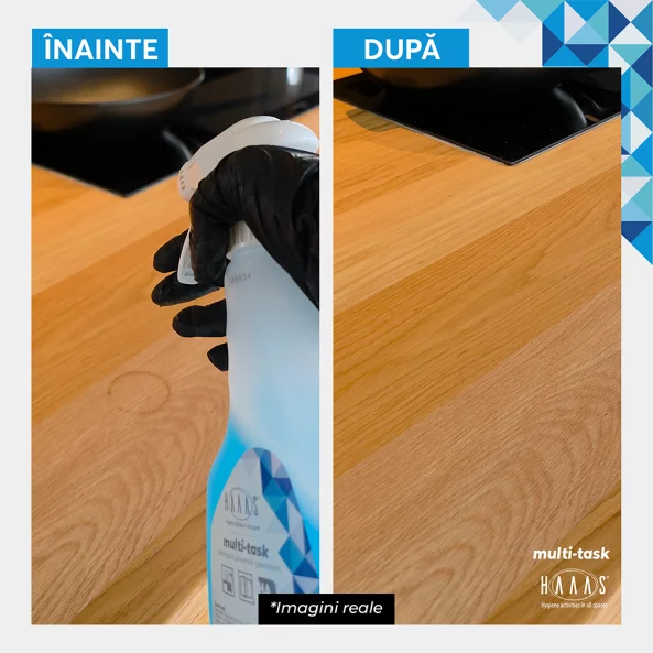 Solutie curatat mobila, sticla, plastic si suprafete lavabile, antistatica, igienizanta, HAAAS Multi-Task, 750 ml