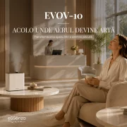 Difuzor parfum camera eSSenza Vera Smart Diffuser EVOV-10, HVAC, Wi-Fi, Bluetooth, acoperire 3000-4000 m3, alb