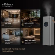 Difuzor parfum camera eSSenza Vera Smart Diffuser EVU-15, HVAC, Wi-Fi, Bluetooth, acoperire 5000-8000 m3, gri