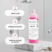Solutie anticalcar baie, elimina calcar, ciment, gips si rugina, HAAAS Rugicalc, 1 L