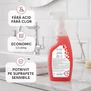 Solutie anticalcar baie, non-acida, igienizanta, HAAAS Sanitap, 750 ml