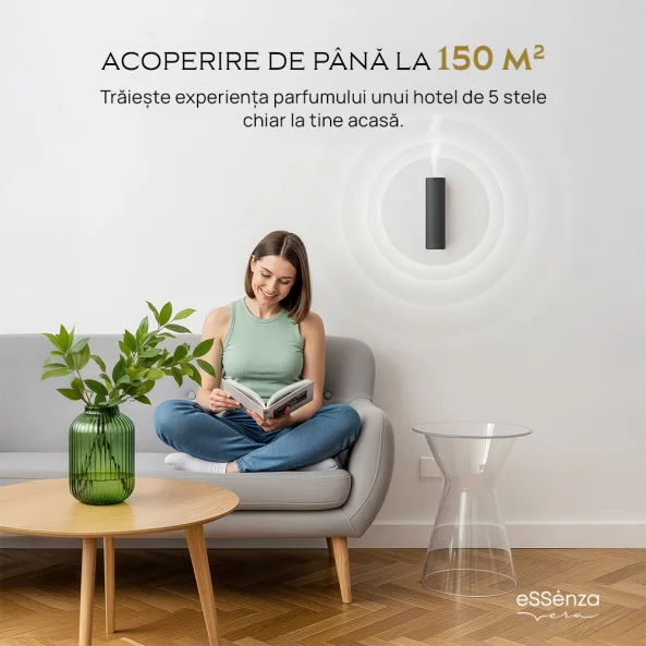 Pachet promo difuzor parfum camera + rezerva Orange Blossom 250 ml, Smart Diffuser EVRAD-2, eSSenza Vera