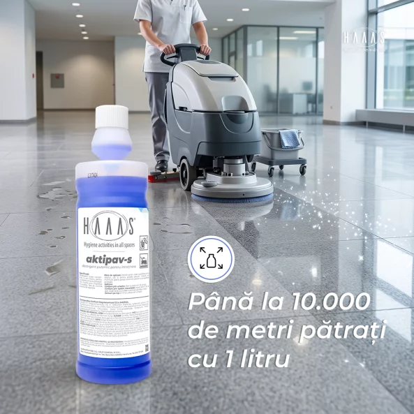Detergent pardoseli parfumat, super-concentrat, cap de dozare, HAAAS Aktipav-S, 1 L