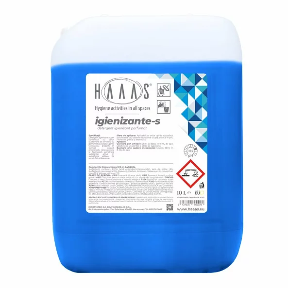 Detergent pardoseli, super-concentrat, igienizant, parfum eucalipt, HAAAS Igienizante-S, 10L