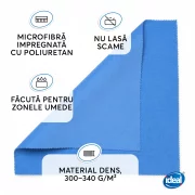 Set 2 lavete microfibra impregnate cu poliuretan pentru zone umede Ideal PU-TOUCH, 35x40 cm, albastre