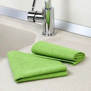 Set 2 lavete microfibra impregnate cu poliuretan pentru zone umede Ideal PU-TOUCH, 35x40 cm, verzi