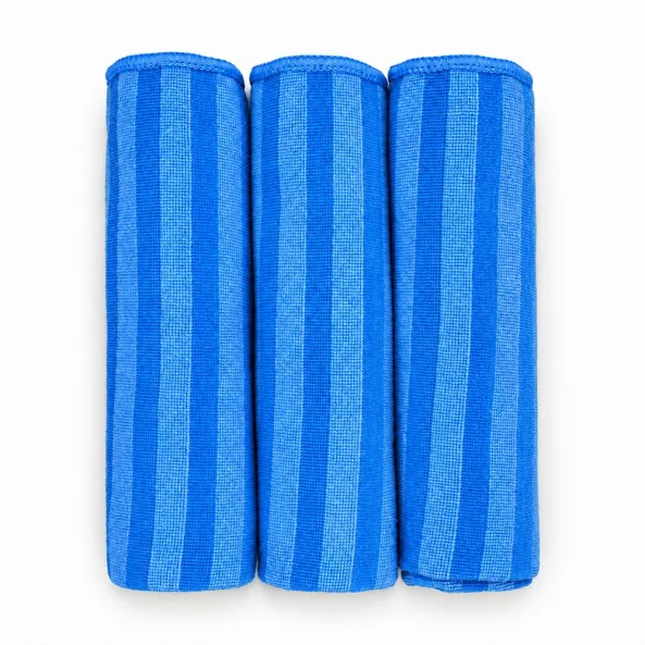 Set 3 lavete microfibra cu peri pentru murdarie grosiera Ideal Bristles, 40x40 cm, albastre