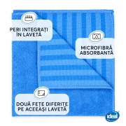 Set 3 lavete microfibra cu peri pentru murdarie grosiera Ideal Bristles, 40x40 cm, albastre