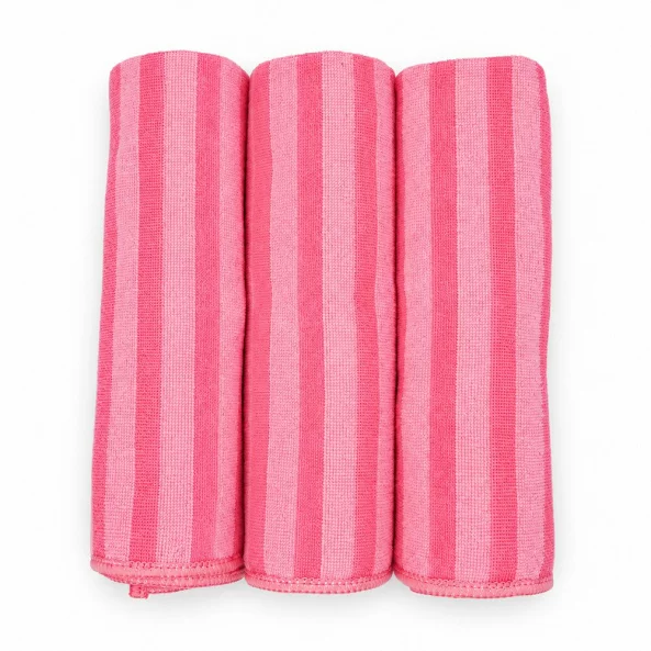 Set 3 lavete microfibra cu peri pentru murdarie grosiera Ideal Bristles, 40x40 cm, rosii