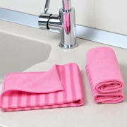 Set 3 lavete microfibra cu peri pentru murdarie grosiera Ideal Bristles, 40x40 cm, rosii