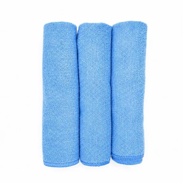Set 3 lavete microfibra pentru curatenie universala Ideal BASIC Professional, 40x40 cm, albastre