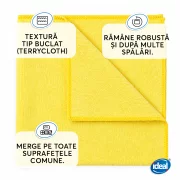 Set 3 lavete microfibra pentru curatenie universala Ideal BASIC Professional, 40x40 cm, galbene