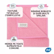 Set 3 lavete microfibra pentru curatenie universala Ideal BASIC Professional, 40x40 cm, rosii