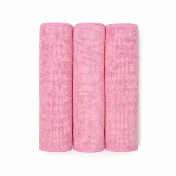 Set 3 lavete microfibra pentru curatenie universala Ideal BASIC Professional, 40x40 cm, rosii