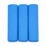 Set 3 lavete microfibra pentru inox, sticla si ceramica Ideal SOFT VELOUR, 40x40 cm, albastre