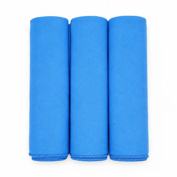 Set 3 lavete microfibra pentru inox, sticla si ceramica Ideal SOFT VELOUR, 40x40 cm, albastre