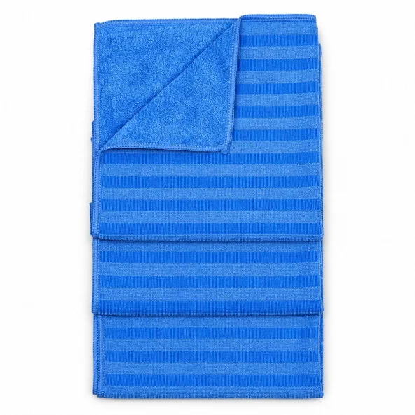 Set 3 lavete microfibra cu peri pentru murdarie grosiera Ideal Bristles, 40x40 cm, albastre