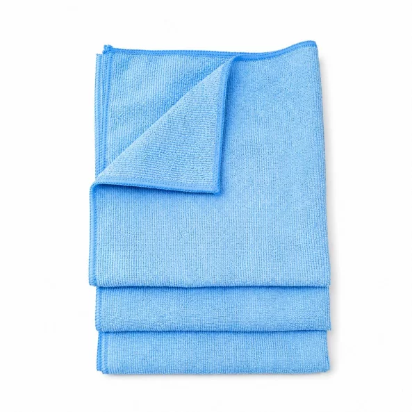 Set 3 lavete microfibra pentru curatenie universala Ideal BASIC Professional, 40x40 cm, albastre