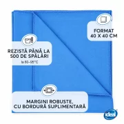 Set 3 lavete microfibra pentru inox, sticla si ceramica Ideal SOFT VELOUR, 40x40 cm, albastre